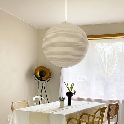 Noveno Pendant Lamp Bamboo Washi Paper Round