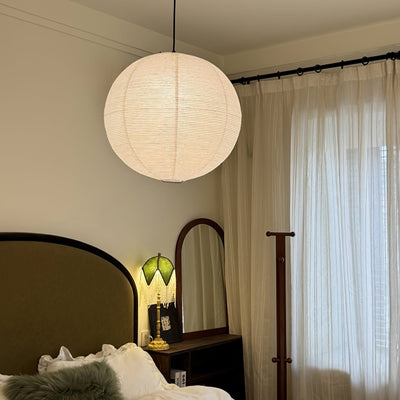 Noveno Pendant Lamp Bamboo Washi Paper Round