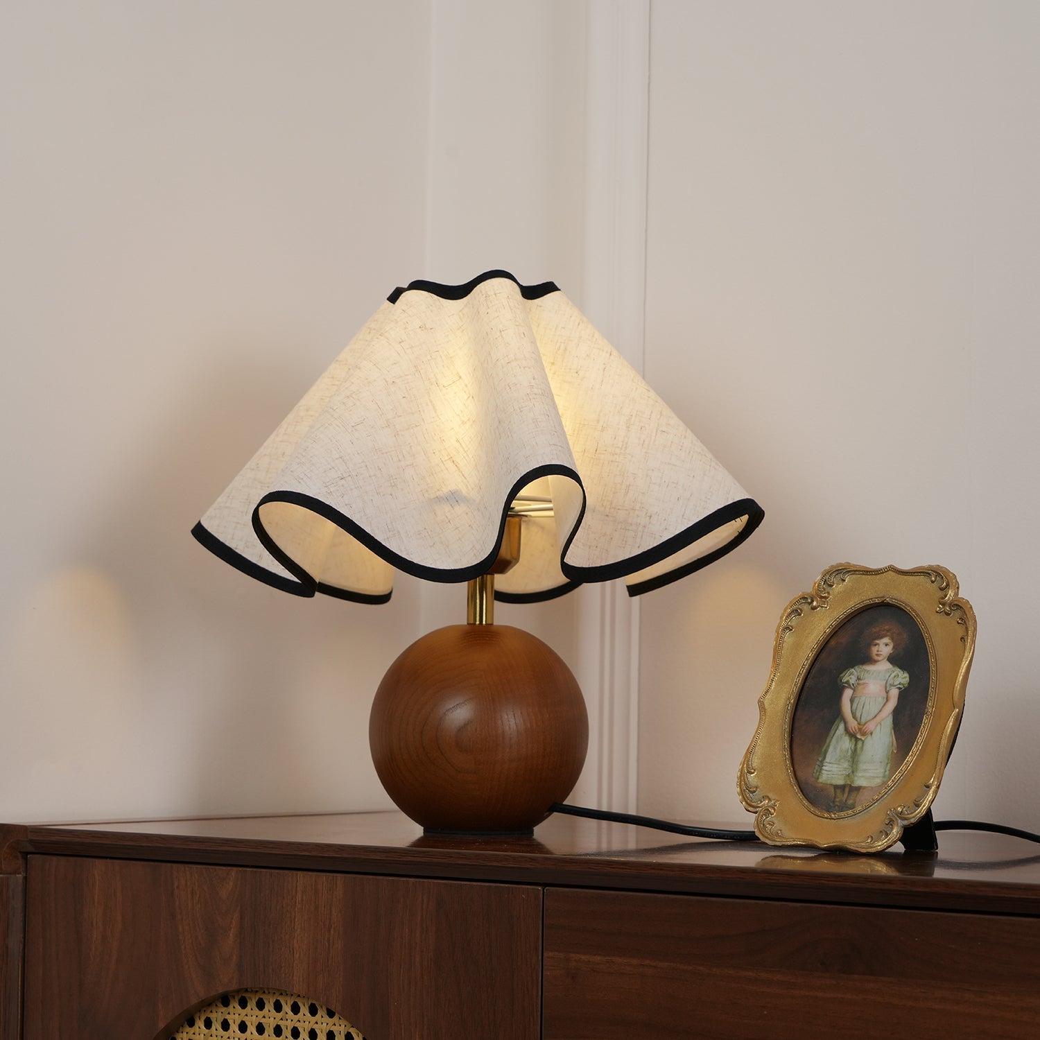 Kalion Wood Fabric Table Lamp