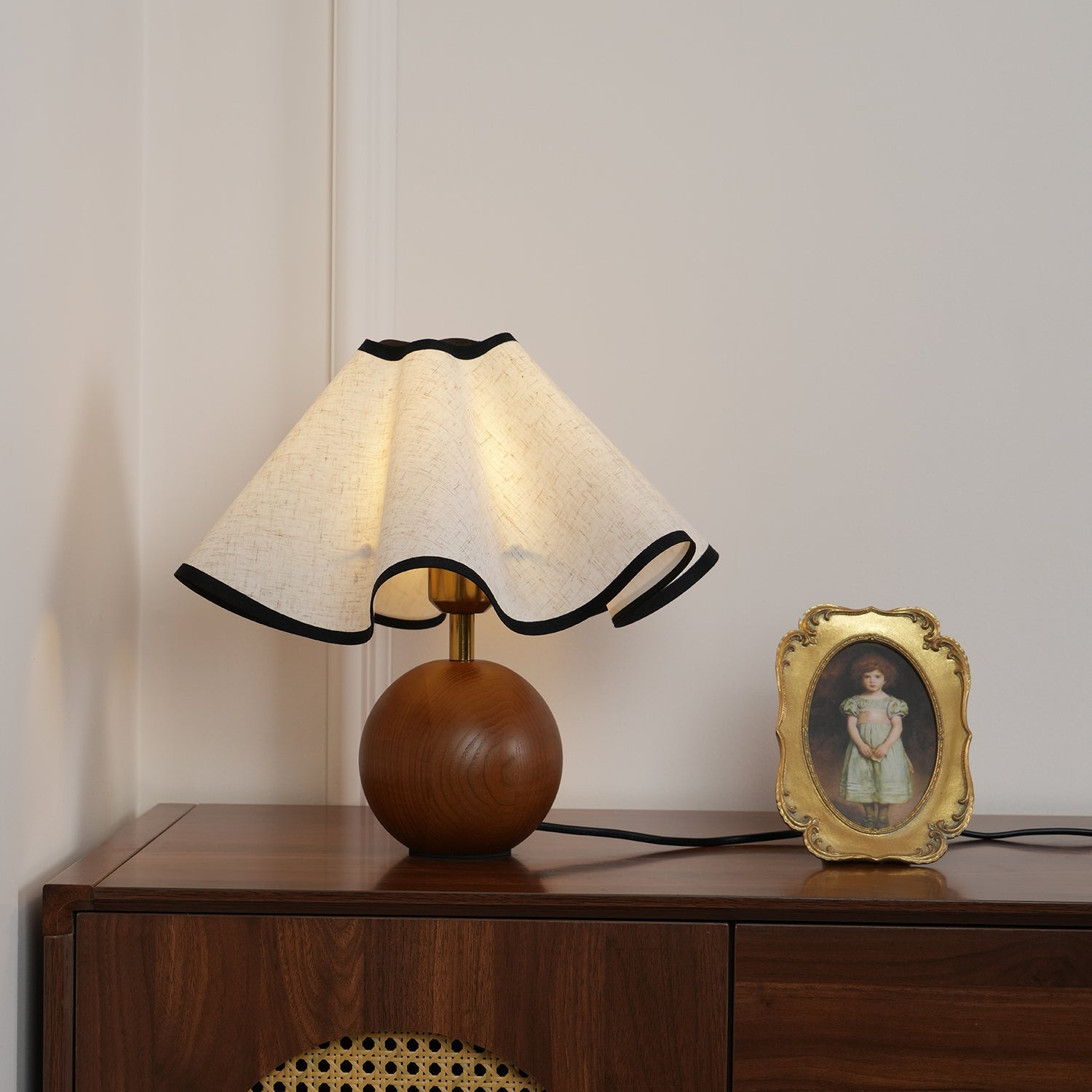 Kalion Wood Fabric Table Lamp